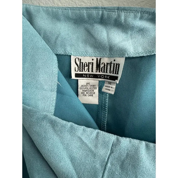 Vintage Sheri Martin New York Light Blue Suede Mini Skirt Womans Size 14 - Picture 12 of 12